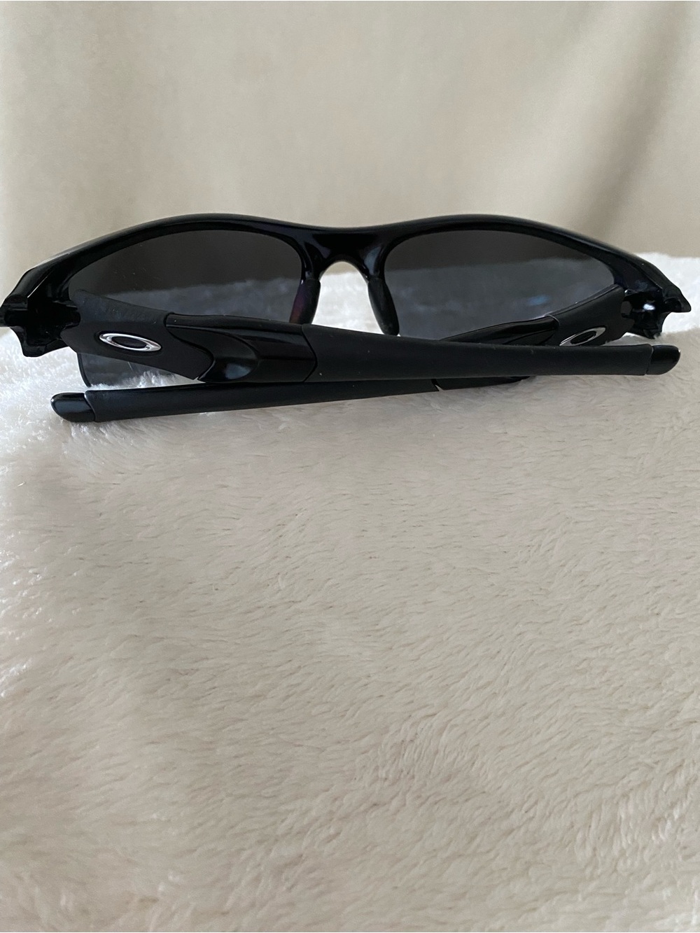 Oakley Flak Black Wraparound Sunglasses with Dark Lenses - Picture 3 of 9